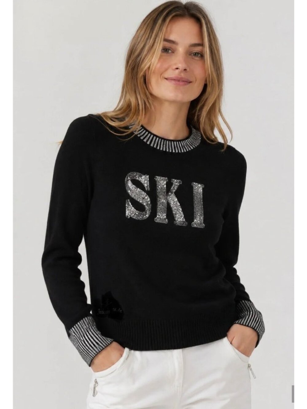 Krimson Klover Poppy Field SKI Sweater Women M NWOT Black Viscose Après Ski